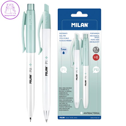 Pero kuličkové MILAN P1 Antibacterial 1,0 mm + mechanická tužka Antibacterial 0,7 mm