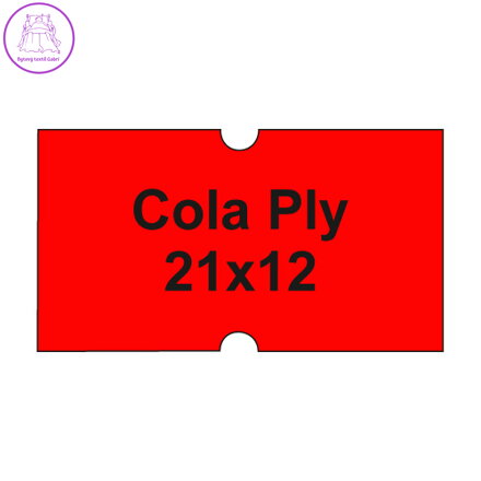 Etikety cen. COLA PLY 21x12 hranaté - 1250 etiket/kotouček, červené