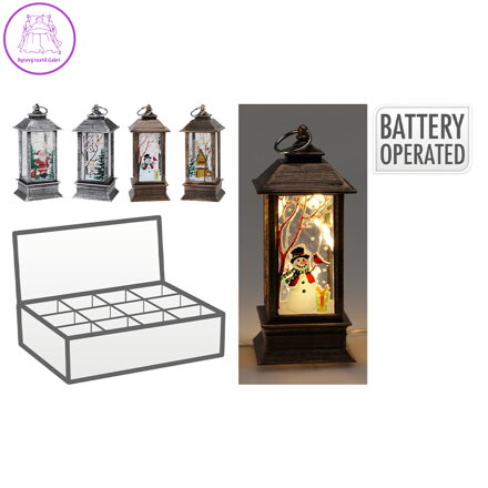 Lucerna s LED svíčkou 12 cm a postavičkou (4 designy /cena 1ks)