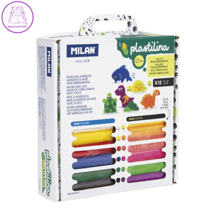 Plastelína MILAN 12 tyčinek + formičky a nástroje - Wild Life