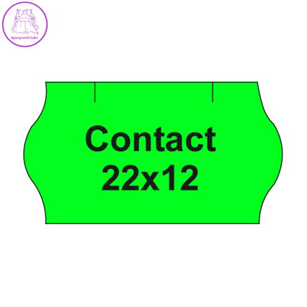 Etikety cen. CONTACT 22x12 oblé - 1500 etiket/kotouček, zelené