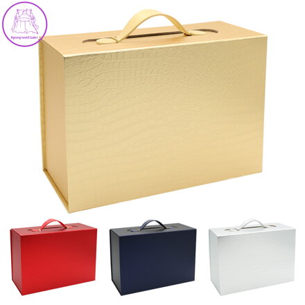 Dárková krabička s uchem 25 x 12 x 33 cm (mix 4 barev)