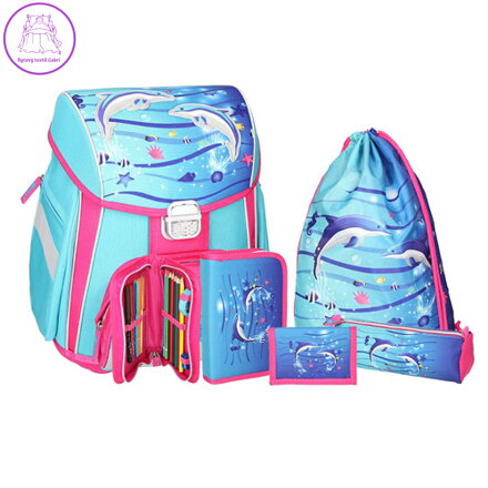 Školní aktovka - 5-dílný set, START Dolphins