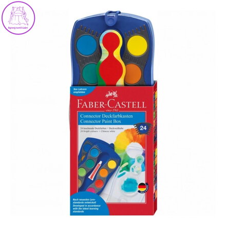 Vodové farby Faber-Castell Connector, stavebnicové 24 farieb - modré