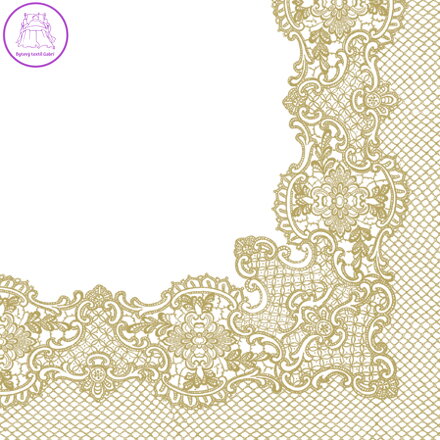 Ubrousky PAW L 33x33cm Royal Lace Frame Gold