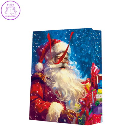 Dárková taška velká - Santa Claus with gift boxes 30x12x41 cm