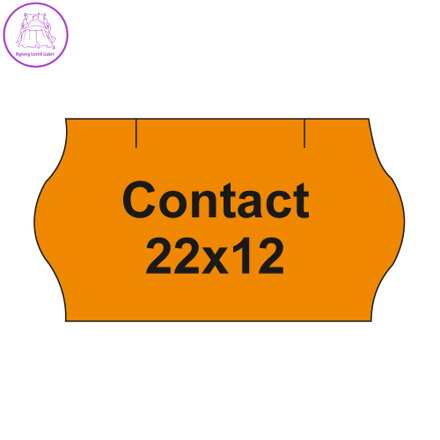 Etikety cen. CONTACT 22x12 oblé - 1500 etiket/kotouček, oranžové