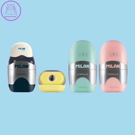 Guma s ořezávátkem MILAN CAPSULE silver
