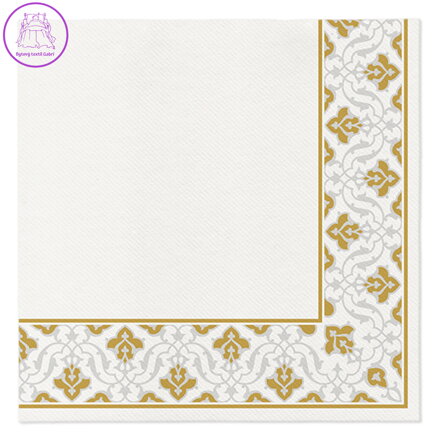 Ubrousky PAW AIRLAID 40x40 cm - Floral Frame Gold