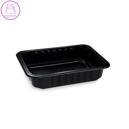 Menu mísa (PP) nedělená černá 227 x 178 x 50 mm [320 ks]