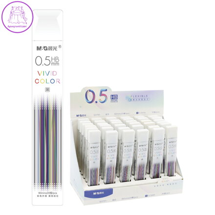 Grafitové tuhy M&G Vivid Color HB/0,5mm, barevný povrch 20 ks