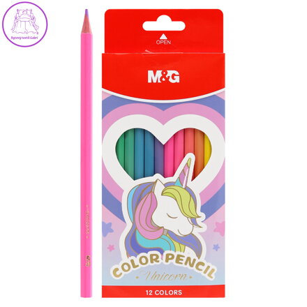 Šestihranné pastelky M&G Unicorn - sada 12 kusů