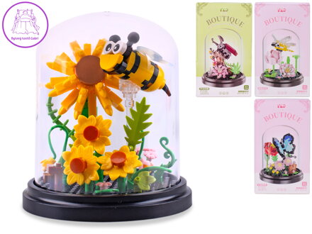 Stavebnice hmyz s květinou 253-281ks 4druhy v krabičce