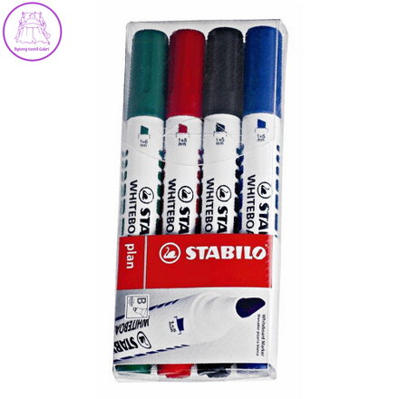 Popisovač na tabule, 2,5-3,5 mm, zrezaný hrot, STABILO Plan, mix fareb
