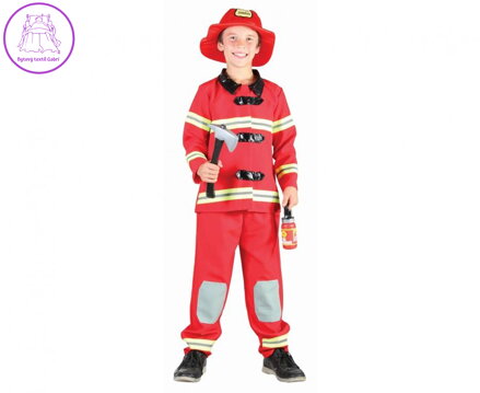 Dětský kostým Hasič (košile, kalhoty, čepice), velikost 120/130 cm