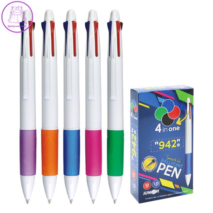 Pero 4-barevné JUNIOR 942W 1,0 mm, plastové/bílé
