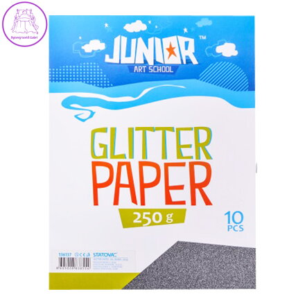 Dekorační papír A4 10 ks černý glitter 250 g