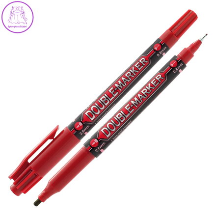 Permanentní popisovač M & G oboustranný - červený