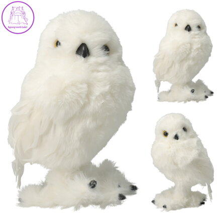 Dekorace bílá sova 18 cm, stojící (mix /1 ks)