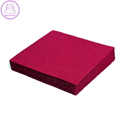 Obrousky 3-vrstvé, 33x33 cm bordó / 20ks /