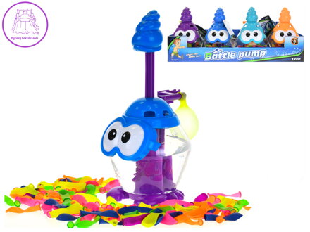 Vodní bomby 100ks s pumpou 19cm 3barvy 12ks v DBX ve fólii
