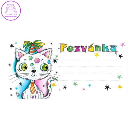 Dětská pozvánka na párty - Kočička, bal. 10 ks
