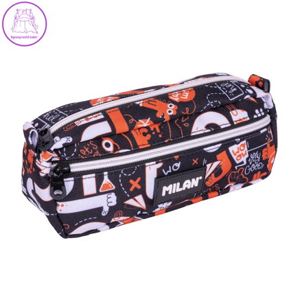 Obdélníkový penál 2-zipový MILAN série Fingers