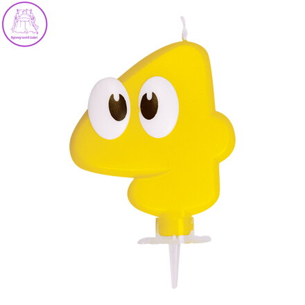 Číslová svíčka se stojánkem "4", 80 mm, 1ks