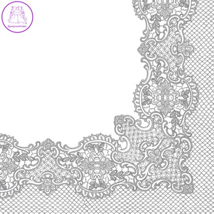 Ubrousky PAW L 33x33cm Royal Lace Frame Silver