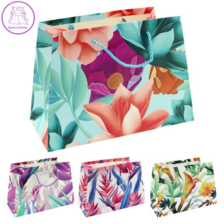 Dárková taška RC747 velikost D 44 x 12 x 31 cm (mix vzorů Květiny)