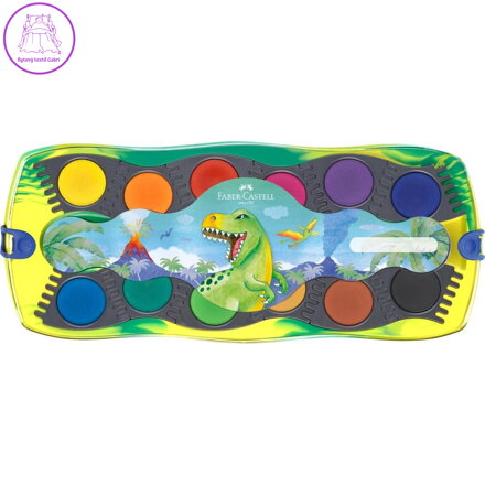Vodové barvy Faber-Castell stavebnicové 12 barev - Dino