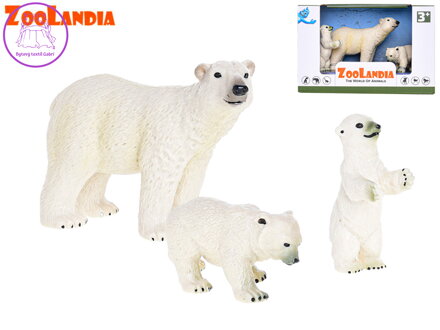 Zoolandia lední medvěd s mláďaty v krabičce