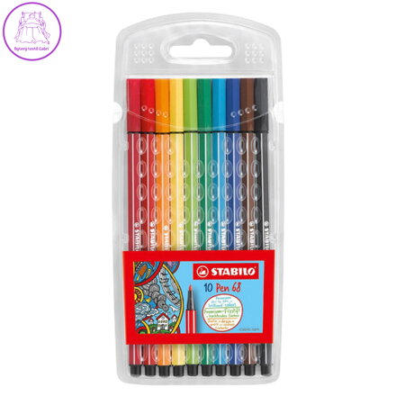 Fixy vláknové STABILO Pen 68, 10 barev 1 mm
