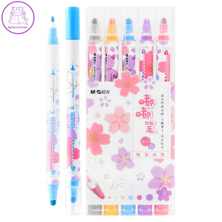 Oboustranný popisovač M & G v peru Sakura základní barvy - sada 5 ks