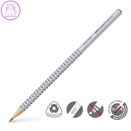 Tužka Faber Castell Grip 2001 (2=B) - stříbrná