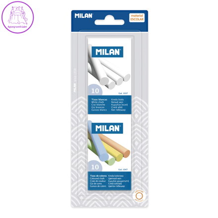 Křída MILAN kulatá 10 ks bílá +10 ks barevná - bliester