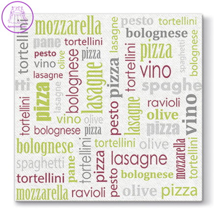 Ubrousky PAW AIRLAID L 40x40cm Italian Food Green