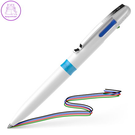 Kuličkové pero Schneider Take White se čtyřbarevnou náplní