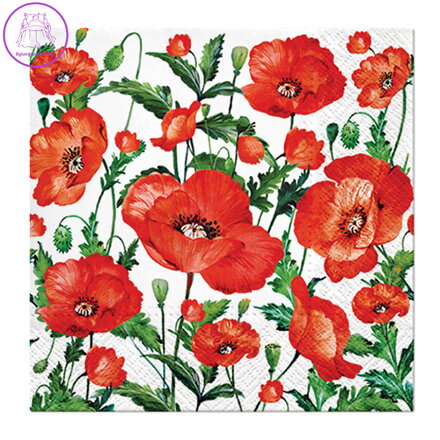 Ubrousky PAW L 33x33cm Flanders Poppy