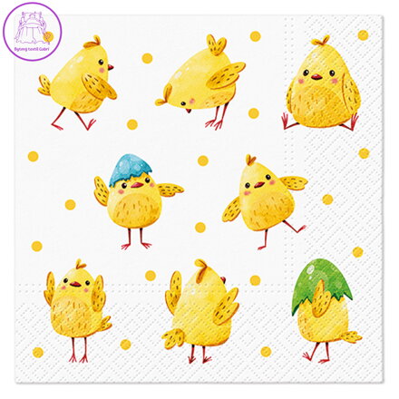Ubrousky PAW L 33x33cm Crazy Chickens