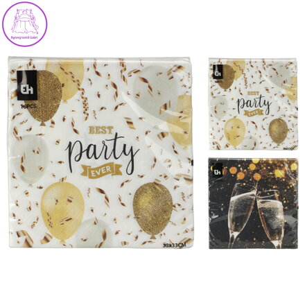 Ubrousky 33x33 cm (16 ks v balení) - 2 párty designy