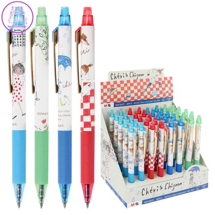 Pero gelové /gumovací M&G iErase Chéri & Chignon 0,7 mm - modrá náplň