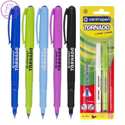 Pero kuličkové CENTROPEN 2675/2 Tornado Original + zmizík, blistr