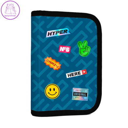 Penál 1 p. 2 chlopně, prázdný OXY GO Stickers