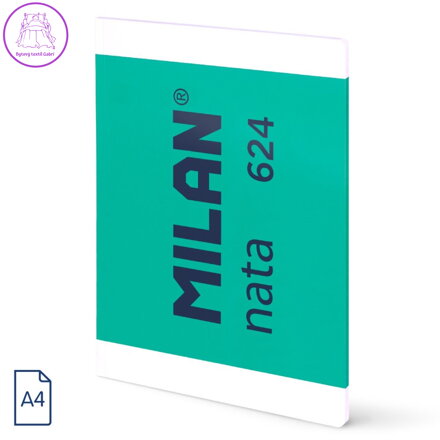 Blok linkovaný se spirálou A4 MILAN série nata, 80 listů, zelený
