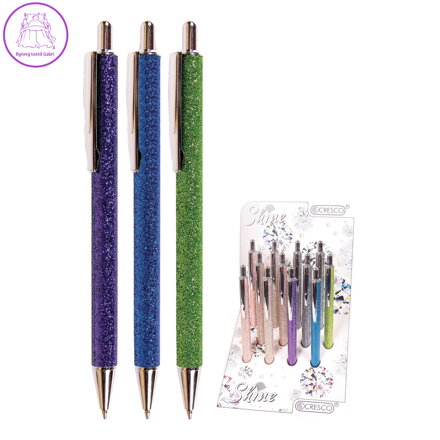 Pero kuličkové SHINE (mix /cena 1ks) modrá náplň