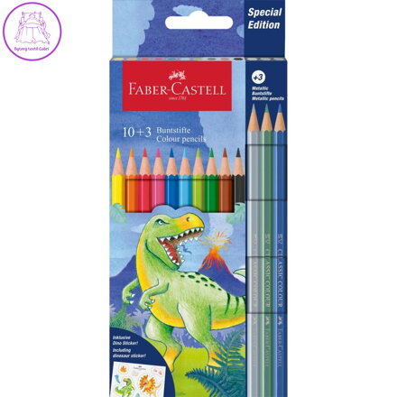 Faber-Castell Dino Colour Classic pastelky 10+3 metalické - Dino
