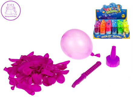 Vodní bomby s plničkou 60ks v tubě 6barev 24ks v DBX
