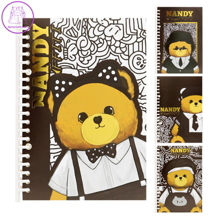 Spirálový zápisník JUNIOR Nandy Bear A5 80 listů, linkovaný