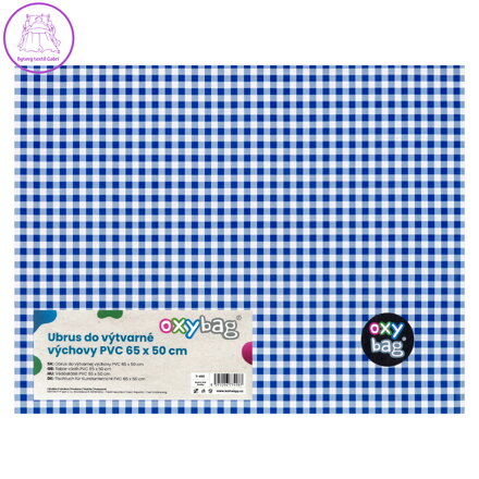 Ubrus na výtvarnou výchovu 65x50 cm modro-bílý